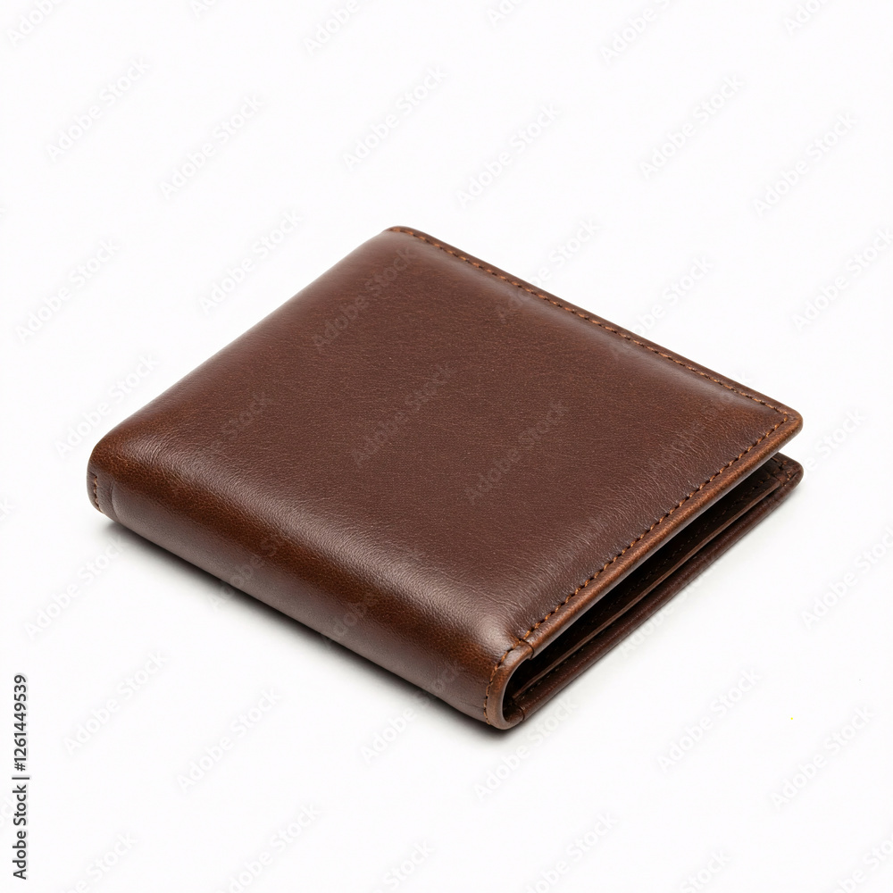 Brown leather wallet isolated on a white background. 3d render. Brown leather wallet isolated on a white background. 3d render.