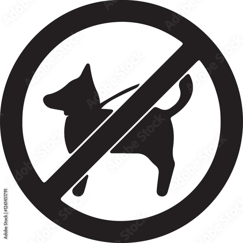 An illustration of a warning not to bring animals