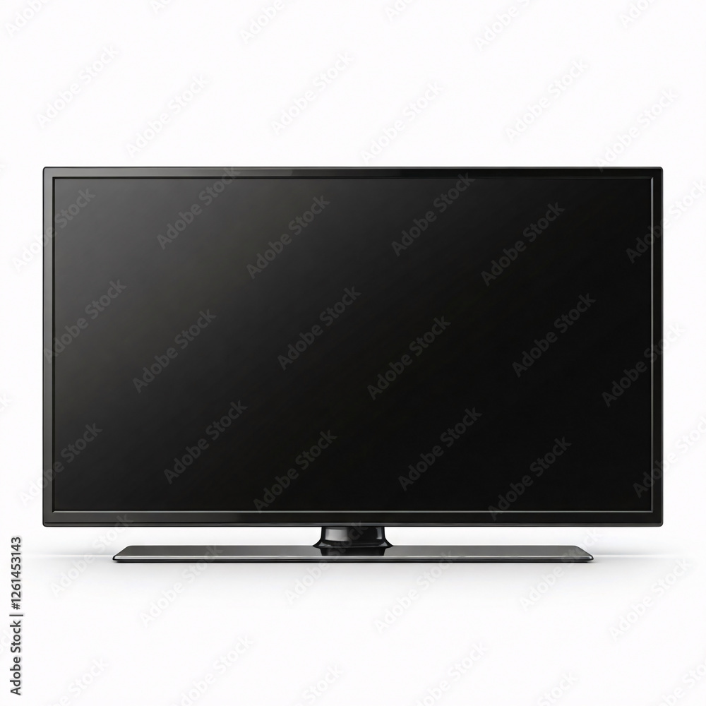 Modern flat screen tv isolated on white background. 3d render. Modern flat screen tv isolated on white background. 3d render.