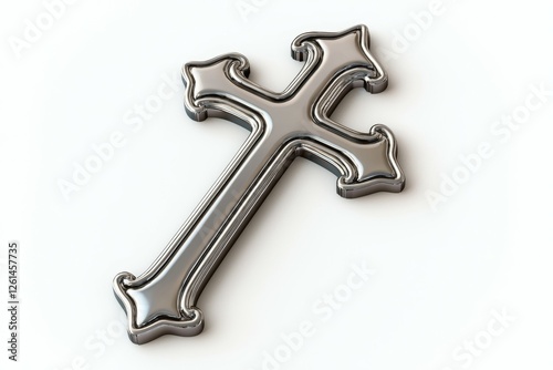 Silver cross with a gold tip photo