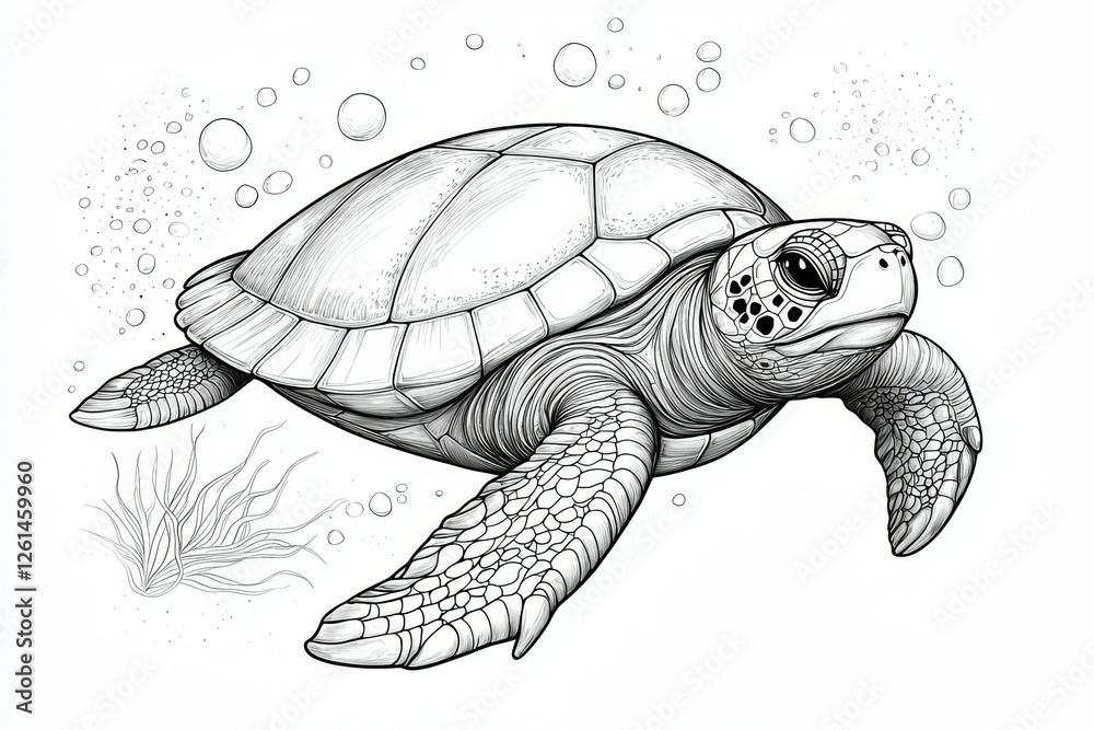Fototapeta premium Turtle is swimming in the ocean