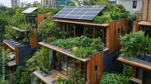 Eco-Friendly Modern Homes with Solar Panels and Urban Gardens