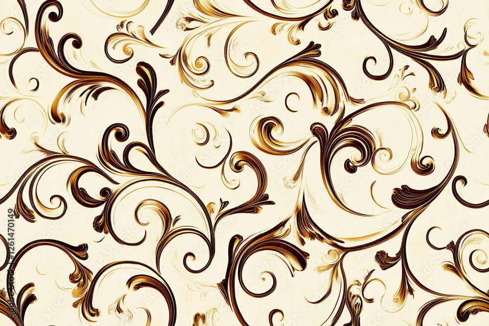 Ornate lines and swirls in the baroque style, creating a luxurious and refined pattern, textures, patterns Ornate lines and swirls in the baroque style, creating a luxurious and refined pattern, textures, patterns