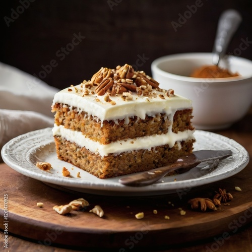 Wallpaper Mural Carrot Cake with Cream Cheese Frosting & Chopped Walnuts  Torontodigital.ca