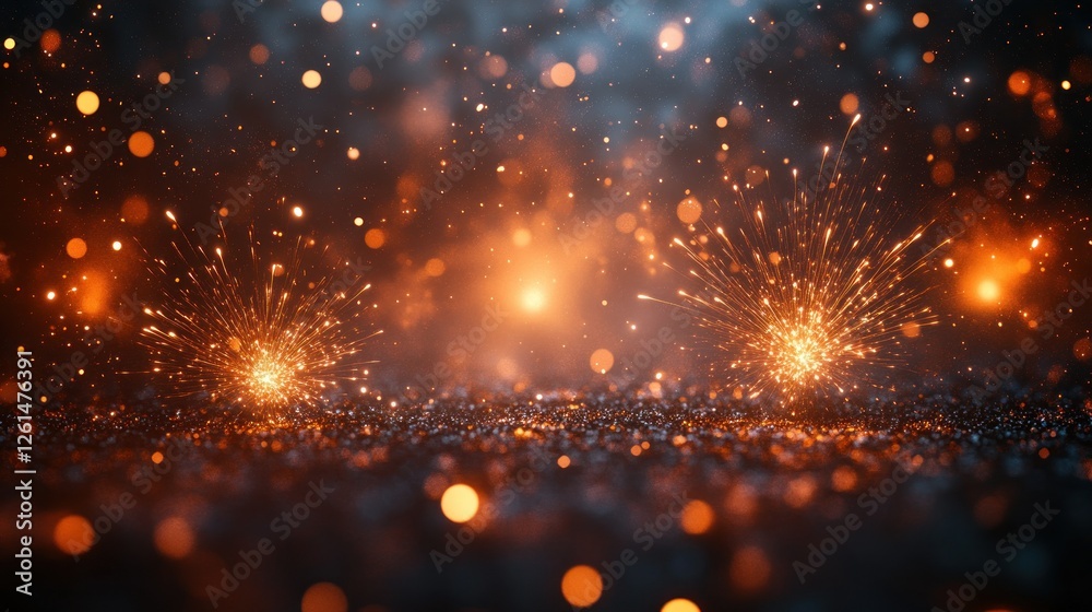 Obraz premium Glowing Sparks with Bokeh Lights Creating a Magical Atmosphere 75 Characters