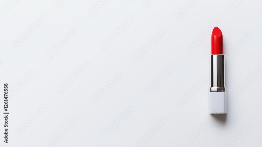 Bright Red Lipstick on White Background for Beauty Promotion Bright Red Lipstick on White Background for Beauty Promotion