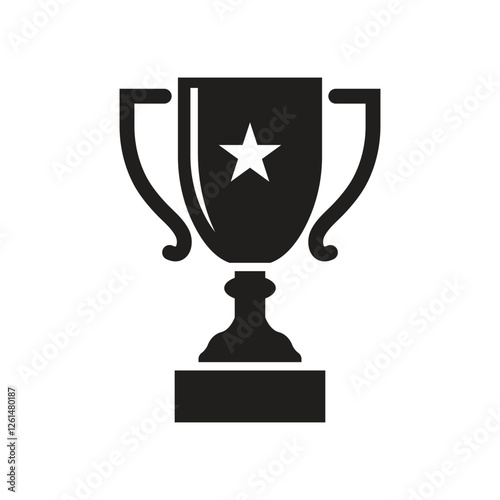 Vector Trophy Icon Silhouette. Trophy Symbol