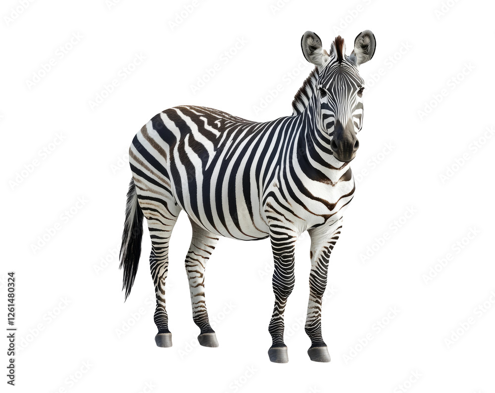 Fototapeta premium Zebra Isolated on Transparent Background