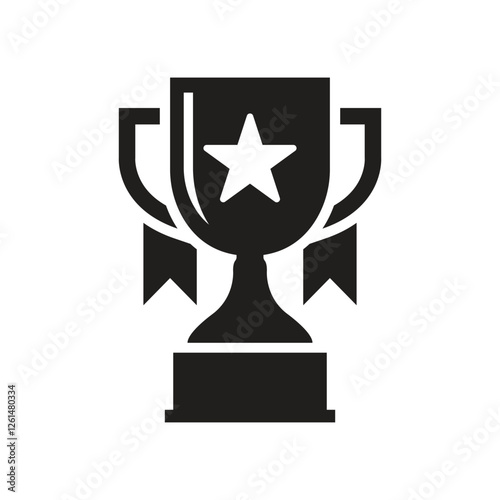 Vector Trophy Icon Silhouette. Trophy Symbol
