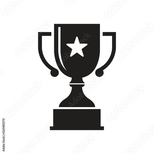 Vector Trophy Icon Silhouette. Trophy Symbol