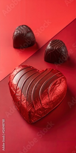 Valentines Day Chocolate Love Heart, Passion, and Cupids Affection – Perfect for Graphic Design, Posters, and Creative Projects Celebrating Couples, Relationships, and Emotional Connections