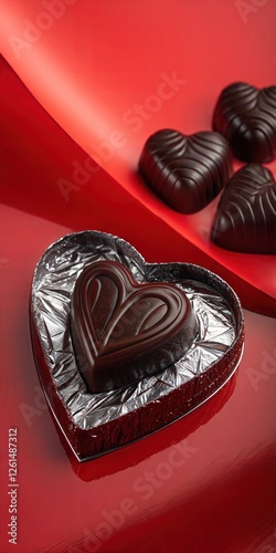 Valentines Day Chocolate Love Heart, Passion, and Cupids Affection – Perfect for Graphic Design, Posters, and Creative Projects Celebrating Couples, Relationships, and Emotional Connections