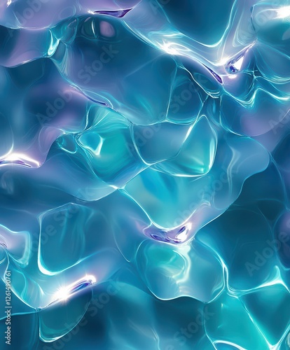 Wallpaper Mural Underwater caustic light patterns – Soft, wavering light patterns as seen underwater. Gentle, organic ripples of refracted light in shades of blue, teal, and purple, mimicking natural water effects

 Torontodigital.ca