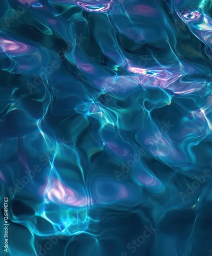 Underwater caustic light patterns – Soft, wavering light patterns as seen underwater. Gentle, organic ripples of refracted light in shades of blue, teal, and purple, mimicking natural water effects

