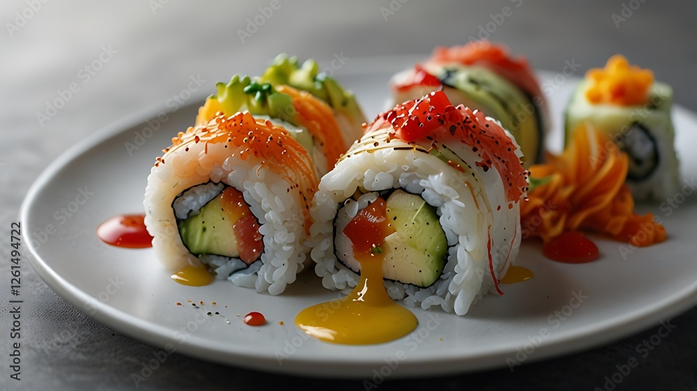 sushi on a plate sushi on a plate