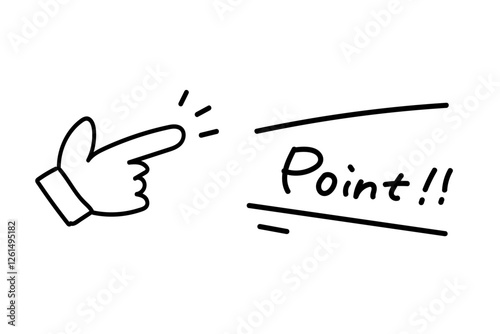 Hand-drawn style Doodle style Point confirmation Icon and balloon set Vector illustration