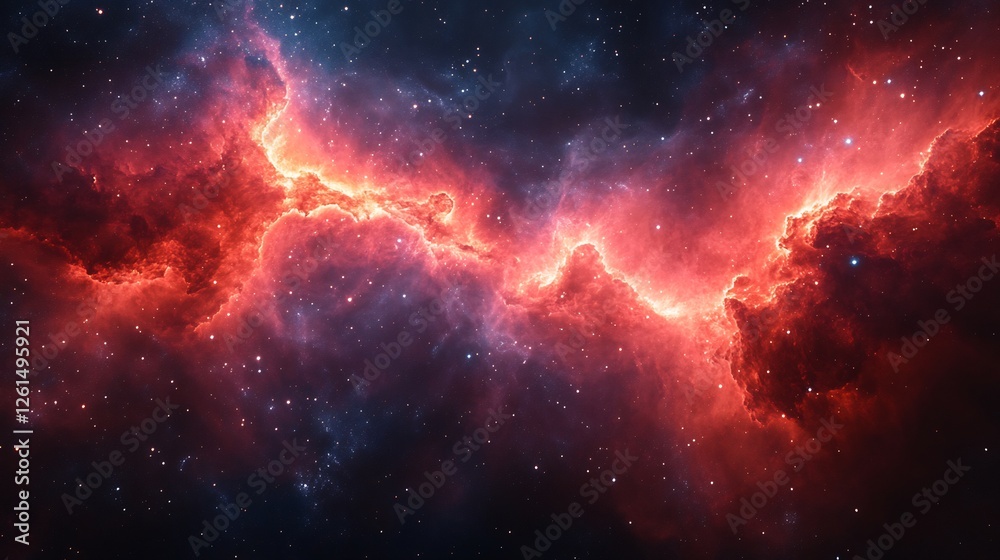Fototapeta premium Cosmic themed background featuring stars and nebulae isolated on a transparent layer for space related designs