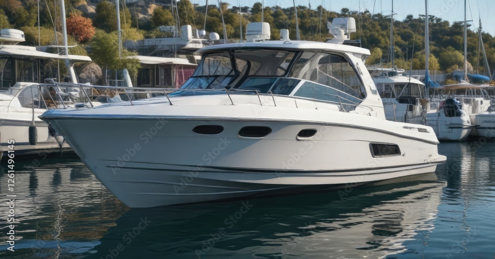 fiberglass boat docked in the marina with multiple outboard engines mounted on it, sailing boats, watercraft, marina fiberglass boat docked in the marina with multiple outboard engines mounted on it, sailing boats, watercraft, marina
