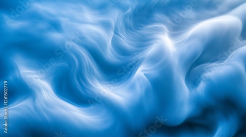 A dreamy swirling blue cloud billowing gently with abstract shapes and textures
