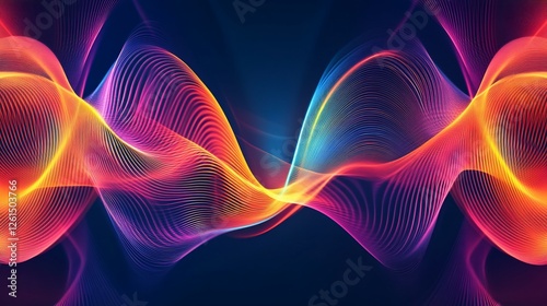 Dynamic Abstract Background with Vibrant Contrasting Colors and Wave-like Forms