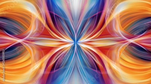 Vibrant abstract background with dynamic symmetrical flow and contrasting colors