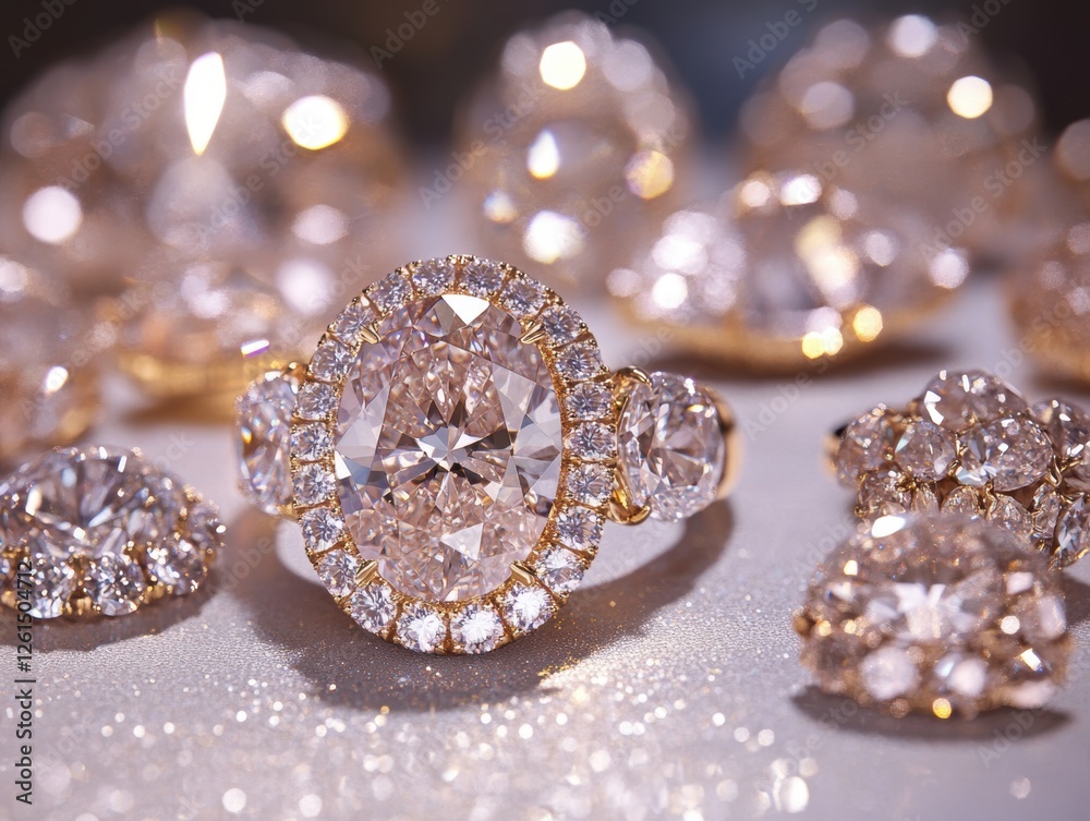 Oval Diamond Ring with Side Stones Oval Diamond Ring with Side Stones