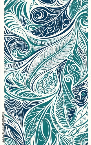 Obraz na płótnie intricate feather and swirl pattern, abstract decorative design w salonie