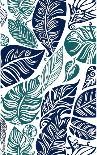 Obraz na płótnie intricate feather and swirl pattern, abstract decorative design w salonie