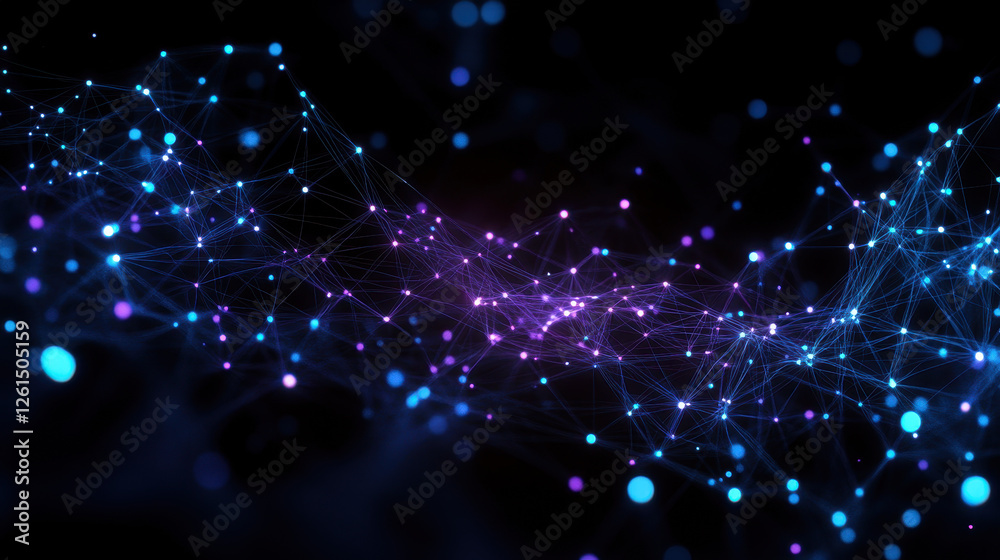 Naklejka premium An abstract digital background with glowing blue and purple lines