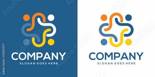 community vector logo human circle symbol