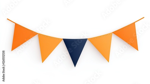 Free Download Colorful triangular bunting flags hanging against a plain background for festive decoration - GFXLoad