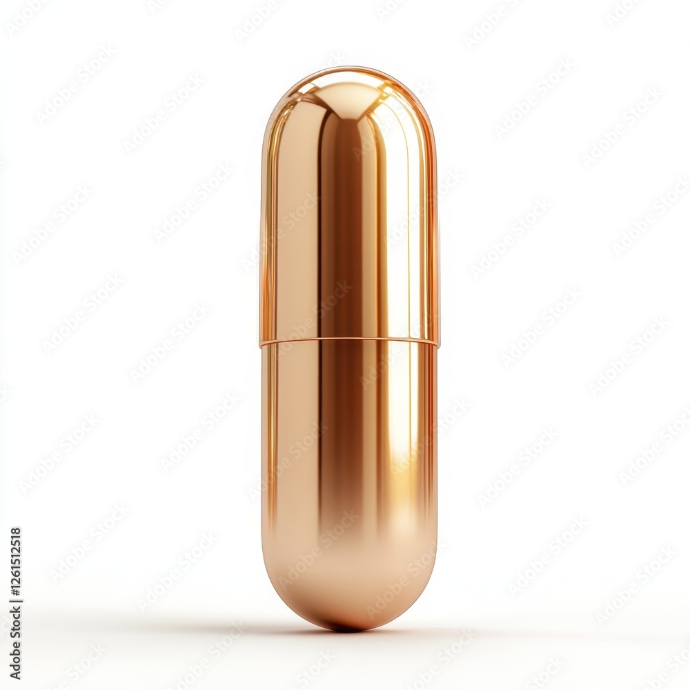 Gold bullet and realistic photo capsule isolated on white background for graphic design use Gold bullet and realistic photo capsule isolated on white background for graphic design use