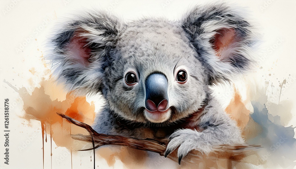Fototapeta premium Koalabär, weißer Hintergrund