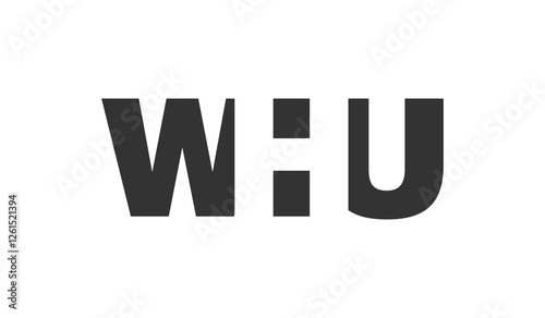 WHU logo design. Initial letter W H U bold font style for tech startups, consulting, corporate branding. Creative company name, headlines typography identity, trendy logotype.