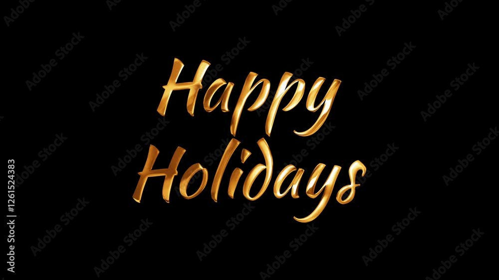 Animated festive text, elegant gold typography saying 'Happy Holidays', vibrant black and white backgrounds, seamless transitions showcasing cheerful holiday spirit, perfect for seasonal greetings. Animated festive text, elegant gold typography saying 'Happy Holidays', vibrant black and white backgrounds, seamless transitions showcasing cheerful holiday spirit, perfect for seasonal greetings.