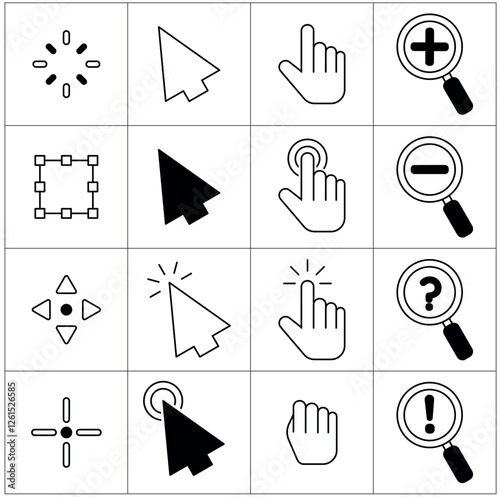 Mouse pointers operating system icons