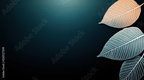Delicate Leaves on Dark Background with Subtle Texture and Contrast