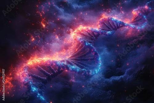 Chromatic Elegance: Abstract Visualization of DNA's Double Helix