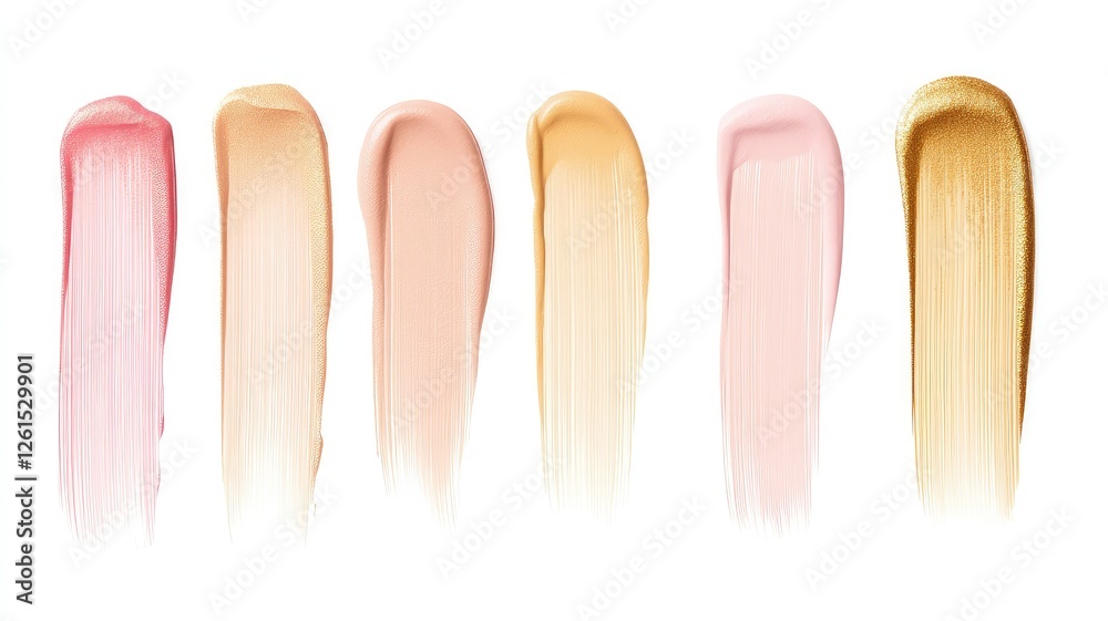 Elegant vertical strokes of beige, pink, and gold, closely arranged on a white background. Elegant vertical strokes of beige, pink, and gold, closely arranged on a white background.