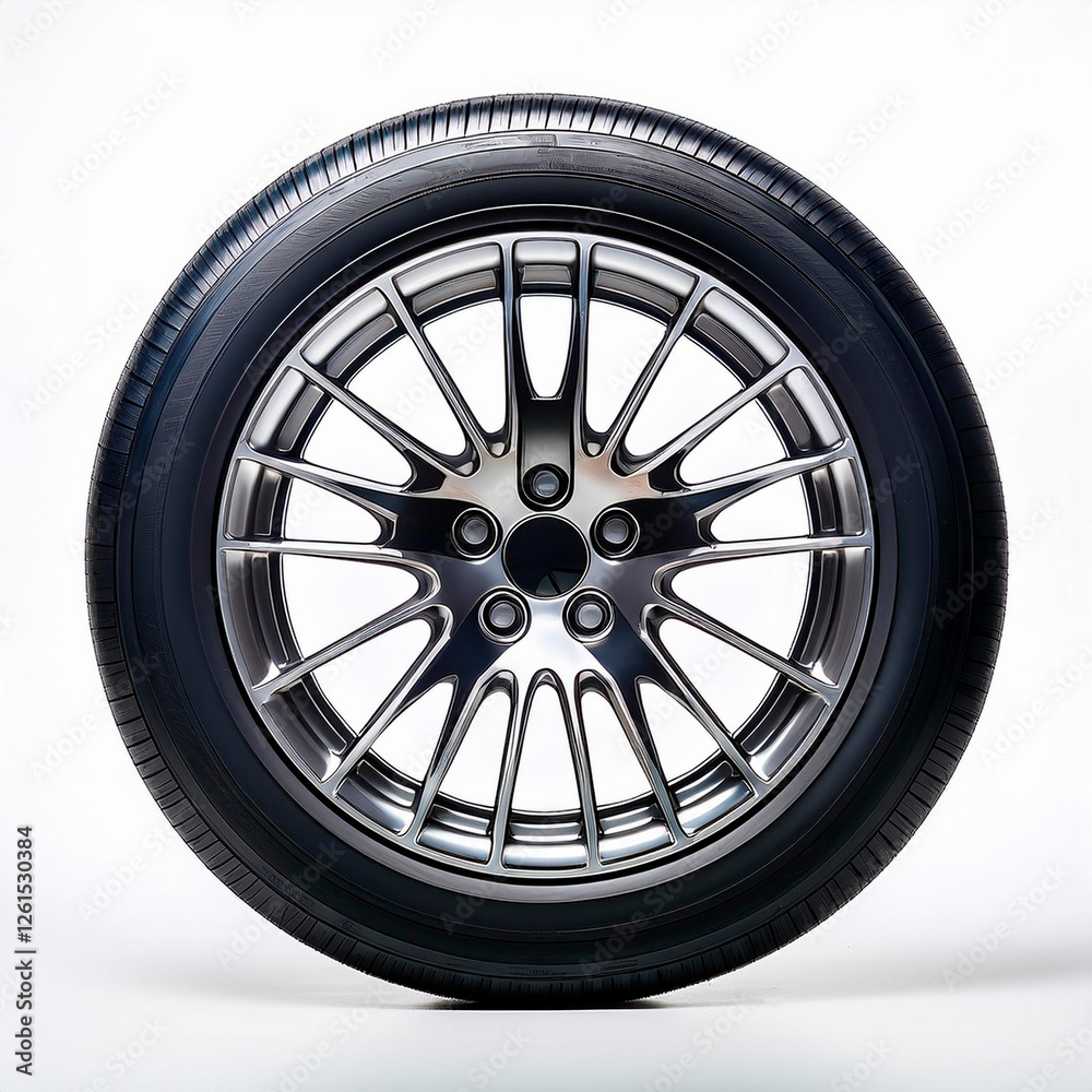 Obraz premium Ruota di automobile su sfondo bianco