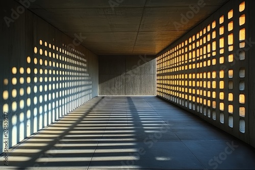 Shadows of Modern Geometry: Abstract Steel Structure Casting Intriguing Patterns photo