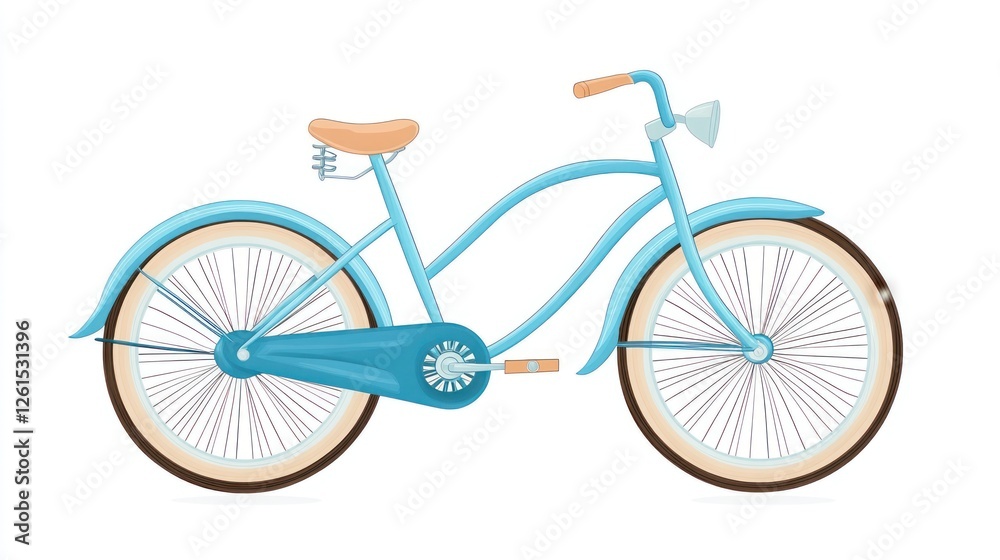 Fototapeta premium A vintage-style blue bicycle with a sleek design, ideal for leisurely rides.