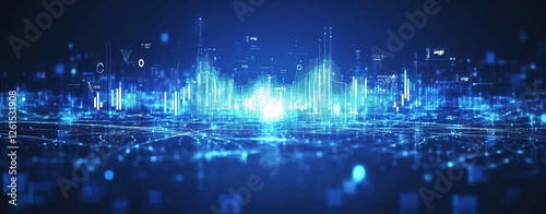 Digital Cityscape: Visualizing Data Streams and Network Connections in a Futuristic Metropolis