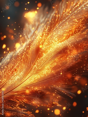 Illuminated Elegance: Capturing the Flight of Phoenix Feathers in Motion