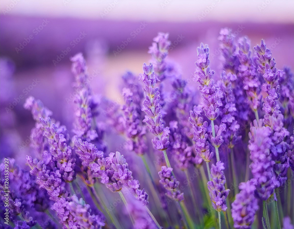 Obraz premium Close-Up of a Lavender Bunch with Fresh Blooms and Aromatic Appeal