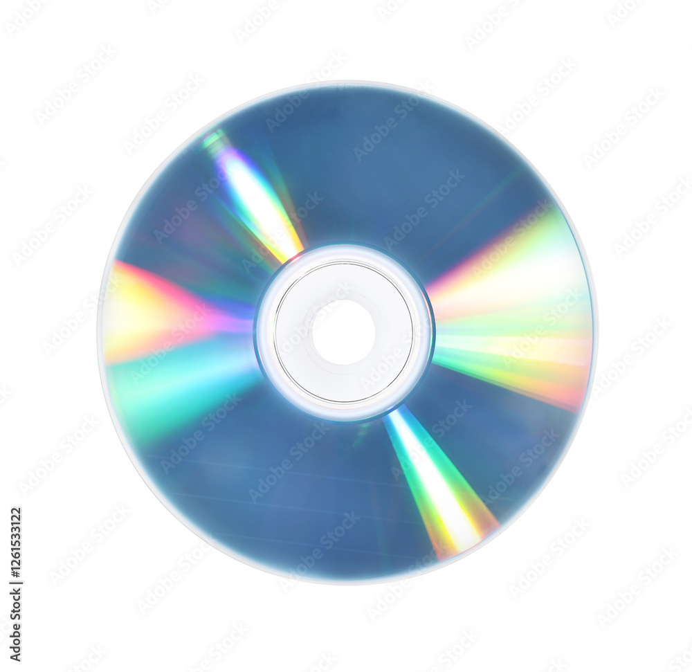 One shiny compact disc isolated on white One shiny compact disc isolated on white