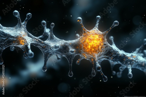 Intricate 3D Visualization of Bacteria Structure Revealing Microscopic Details in Astounding Detail