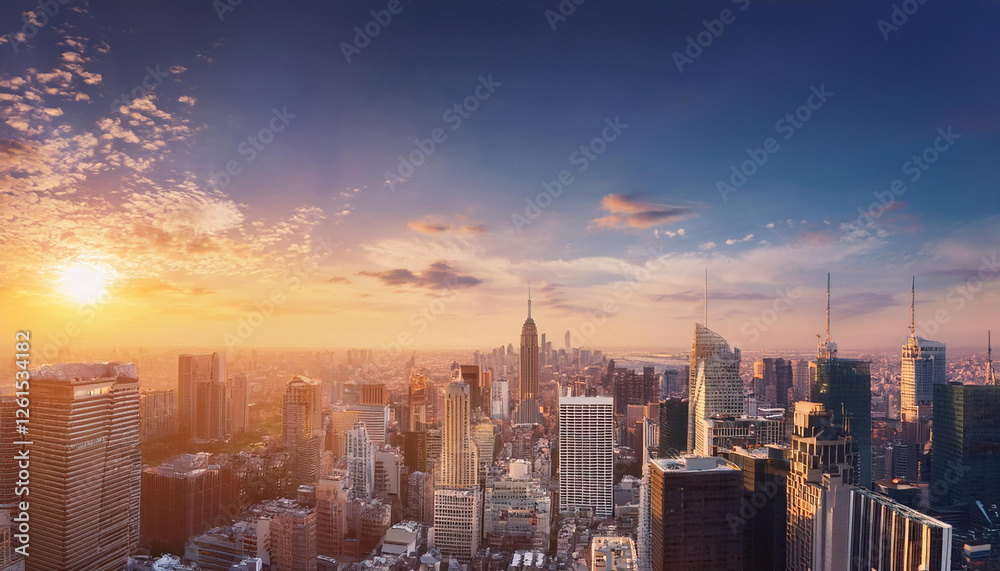 Obraz premium Panoramic View of a Modern Megapolis