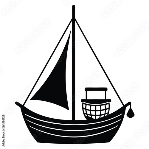 Fishing Vessel Silhouette vector file