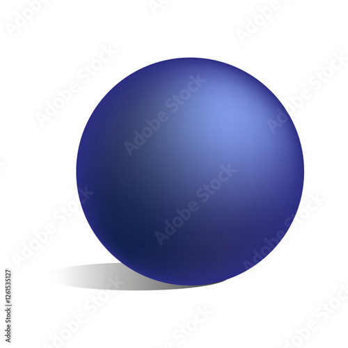 Blue gradient sphere. Glossy spherical shape. Shaded circular object. 3D abstract ball.